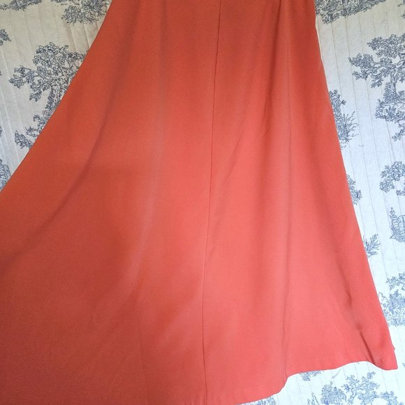 Size M Vintage 1970s Orange Midi Skirt - Picture 4 of 8